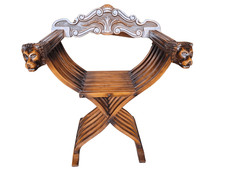 SEDIA SAVONAROLA IN NOCE MODERNARIATO VINTAGE XX SECOLO