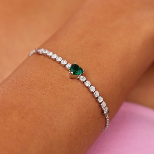 Bracciale donna cuore verde - bracciale,