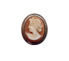*HH* Antico Orecchino Singolo Cammeo Nobildonna Cameo Orecchini Donna Argento 