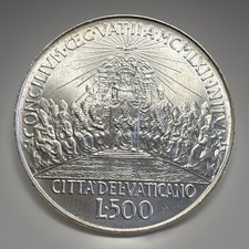 500 LIRE 1962 VATICANO GIOVANNI XXIII CONCILIO ECUMENICO ROMA FDC ARGENTO