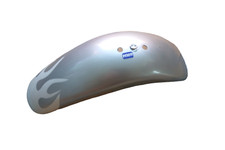 Parafango ''Flame'' Argento/Bianco Anteriore Pocket Bike Mini Cross HMParts