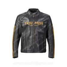 Giacca di pelle Triumph Motorrad Racing Biker nuova, giacca di pelle motociclista MotoGP.