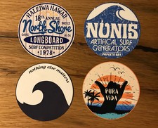 4 adesivi SURF vintage beach