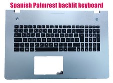Tastiera spagnola poggiapolsi retroilluminata per Asus N76V N76VB N76VJ N76VM N76VZ