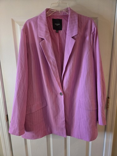 Blazer gessato rosa vero - rosa, moda