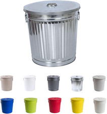 Pattumiera Bidoncino in Latta Secchiello Spazzatura Metallo Zincato | Zinco | Ø 