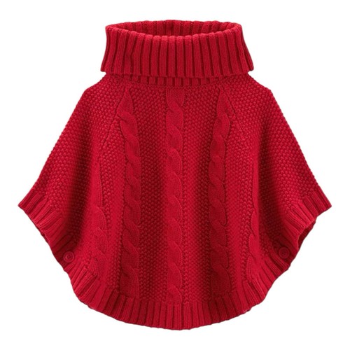 Poncho rosso vibrante - , maglia