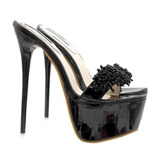 Sexy mules in vernice neri