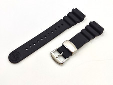 Cinturino seiko turtle skx 6309 6306 flat vent Nero 22 mm Diver sub silicone