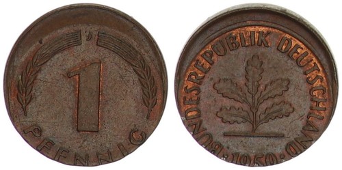 Brd pfennig 1950 difetto - 1950,