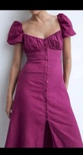 Abito Zara S Lino E Cotone Porpora/magenta Usato