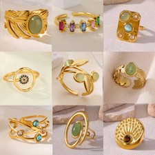 Anello Pietra Verde Acciaio