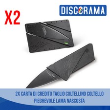 2X CARTA DI CREDITO TAGLIO COLTELLINO COLTELLO PIEGHEVOLE LAMA NASCOSTA