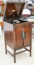 ♥ GRAMMOFONO VICTOR VICTROLA VV4-3 ORIGINALE 1906 MOBILE IN MOGANO GIRADISCHI