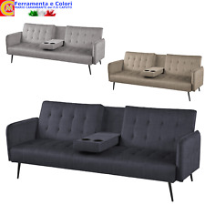 Divano Letto 3 Posti MODERNO Bracciolo Centrale Reclinabile 196/180x100xH78-38
