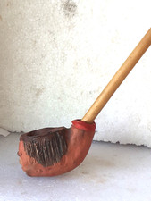 Pipa in terracotta, antropomorfa fatta a mano