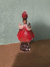 Statua statuetta in gesso Gesu' bambino di Praga inizio '900 vintage Da...