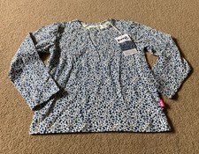 Top manica lunga floreale blu