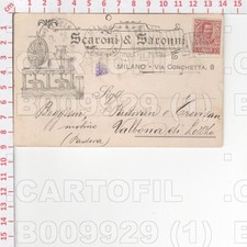 B9929 PUBBLICITA MILANO CITTA SCARONI E SARONNI ARTICOLI MULINI 1904 PER LOZZO