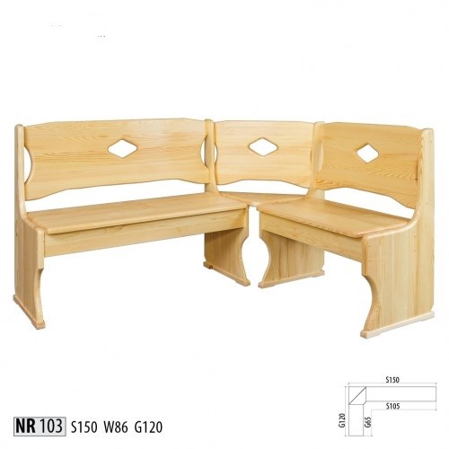 Panca angolare vero legno - , pino