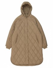 ZARA Cappotto donna trapuntato con cappuccio UK 10 piccolo grigio poliestere AJ01