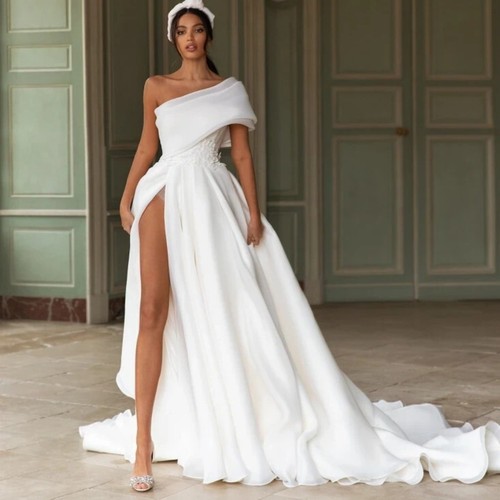 Abiti sposa monospalla raso - abiti,
