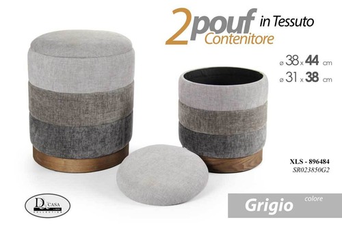 Pouf cilindrico contenitore - pouf,