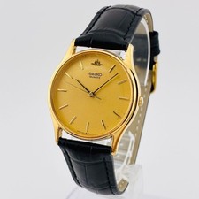 Orologio SEIKO Quarzo Tono Oro 2K01 0010 Batteria Sostituita Cintura Fresca Nuovo