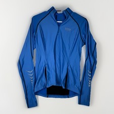 Giacca GORE Bike Wear blu manica lunga taglia media ciclismo con tasca posteriore