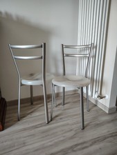 4 sedie cucina Calligaris in acciaio con gommini appoggio di ricambio