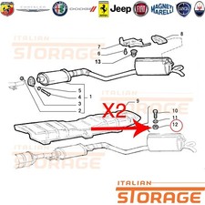 FIAT PUNTO GT KIT 2 DADO RIPARO SCARICO MARMITTA NUOVO ORIGINALE 14137811