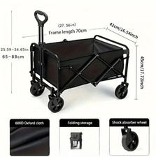 Carrello pieghevole Carrello spiaggia campeggio con ruote trasporto cose. Nuovo
