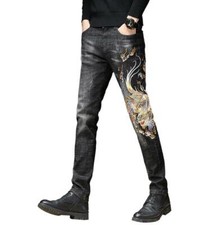 Jeans uomo blu nero denim