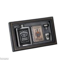 Jack Daniel's Fiaschetta Trasporto Custodia & Shot Vetro Set Regalo #8477
