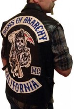 Gilet biker nuovo Sons of Anarchy | gilet motocicletta autostrada gangs vera pelle