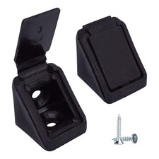 Set di 20 staffe per mensole nere 20 x 20 mm giunti angolari per mobili giu