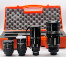 Cine Lens ICH 25 f1,4 50-75 f1,9 150 f3.2 C-Mount BMPCC SUPER16 RARE BOLEX Case