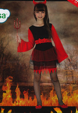 COSTUME BIMBA DIAVOLETTA TAGLIA 5 ANNI FESTA HALLOWEEN