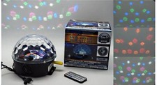 SFERA PROIETTORE CON LUCE LASER 6 LED COLORATI MUSICALE CON USB TELECOMANDO