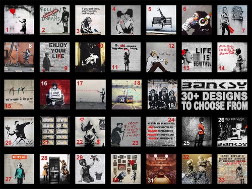 Banksy set stampe tela wall - banksy,