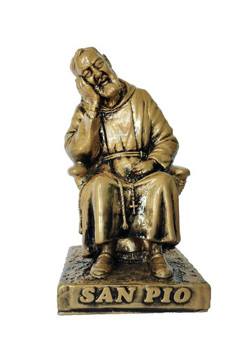Statua padre pio seduto - statua, pio,