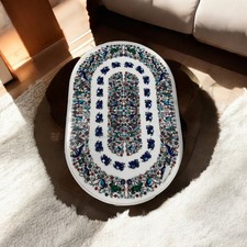 marble inlay dining room table multi semi precious inlaid gemstone work decor