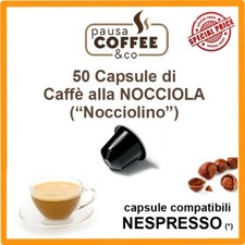 50 capsule cialde CAFFE' ALLA NOCCIOLA ("NOCCIOLINO") compatibile NESPRESSO