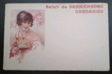 1920ca (A. Terzi) saluti da Sannicandro Garganico (Foggia) gruss donnina liberty