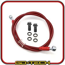 TUBO FRENO IN TRECCIA AERONAUTICO MOTO SCOOTER RACING UNIVERSALE 110 cm ROSSO