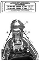 SR2013M GIVI REAR RACK SUPPORTO BAULETTO YAMAHA T-MAX 500 2008/11 T-MAX 530 2012