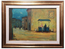 Dipinto: Renato Natali (Livorno 1883-1979) - Scorcio con personaggi