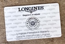 LONGINES Warranty Card