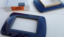 Bticino kit 2 pz Placca 3 posti metallo L4803BD serie LIVING international blu