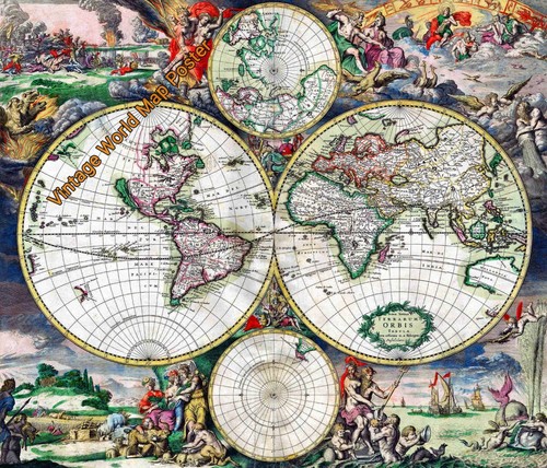 Poster vintage 1648 mappa del